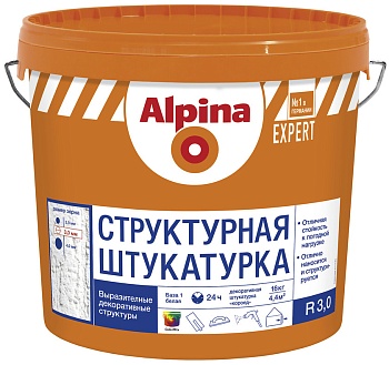 Декоративная штукатурка на полимерной основе Alpina EXPERT Структурная штукатурка R30, 16 кг.