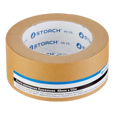 Лента малярная бумажная, коричневая 48мм x 50м STORCH 492950