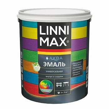 Эмаль акриловая LINNIMAX Аква Эмаль универсальная шелковисто-матовая База 1, 2,5 л (P)