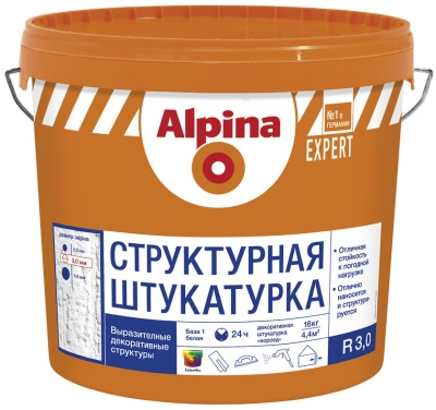 Декоративная штукатурка на полимерной основе Alpina EXPERT Структурная штукатурка R30, 16 кг.