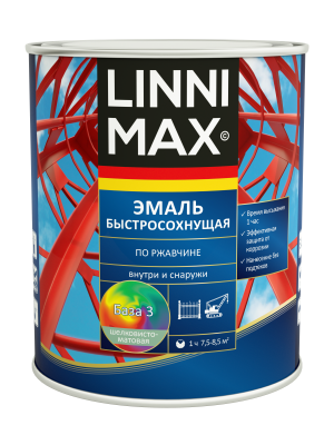 Грунт-эмаль алкидная LINNIMAX Быстросохнущая по ржавчине шелковисто-матовая База 3 0,71 л (P)