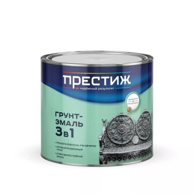 Эмаль-Грунт по ржавчине Престиж красно - коричн. 1,9кг