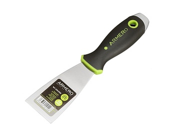 Шпатель 40мм малярный, нерж.сталь 2к ручка А204/040