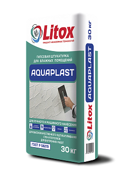 Штукатурка гипсовая для влажных помещений AQUAPPLAST 30 ru Литокс